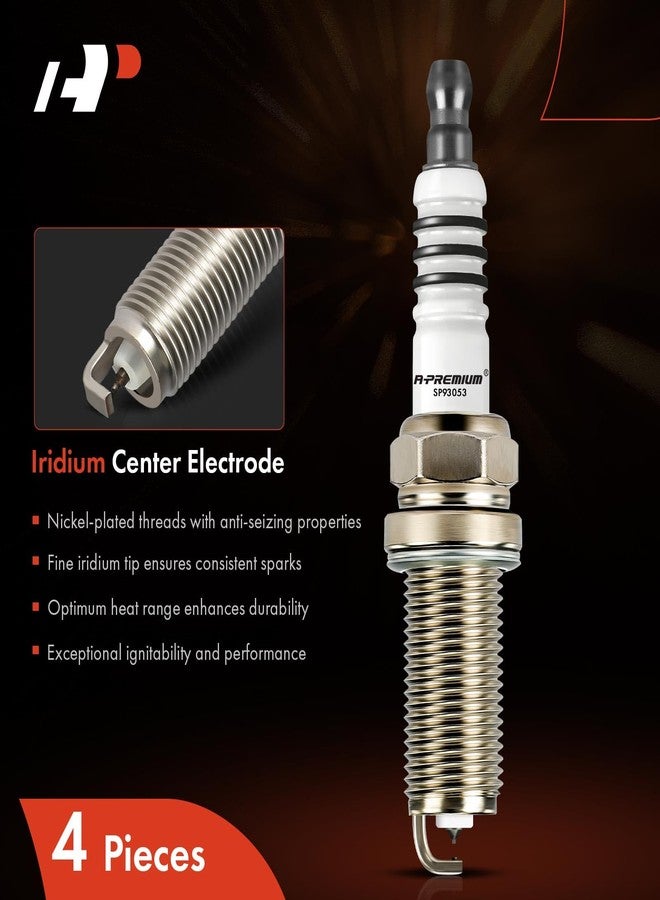 أ-بريميوم شمعات إشعال إيريديوم بلاتينيوم فائقة الجودة متوافقة مع ميتسوبيشي لانسر 2009-2010، سعة 2.0 لتر، عبوة من 4 قطع - Image 3